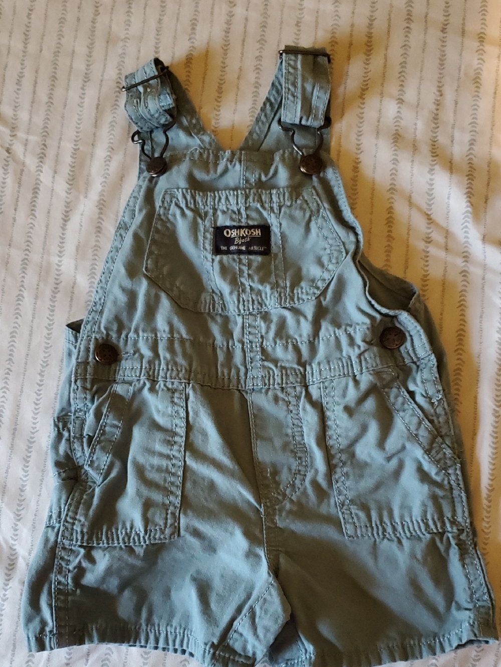 OshKosh B'gosh Light Green Cotton Shortall Overalls